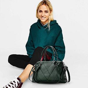 Сумка с ручками NICOLE & DORIS Современная Сумка через Плечо из Мягкой Полиуретановой Кожи Элегантная Сумка с Полосками synthetic.ua - Фото 1