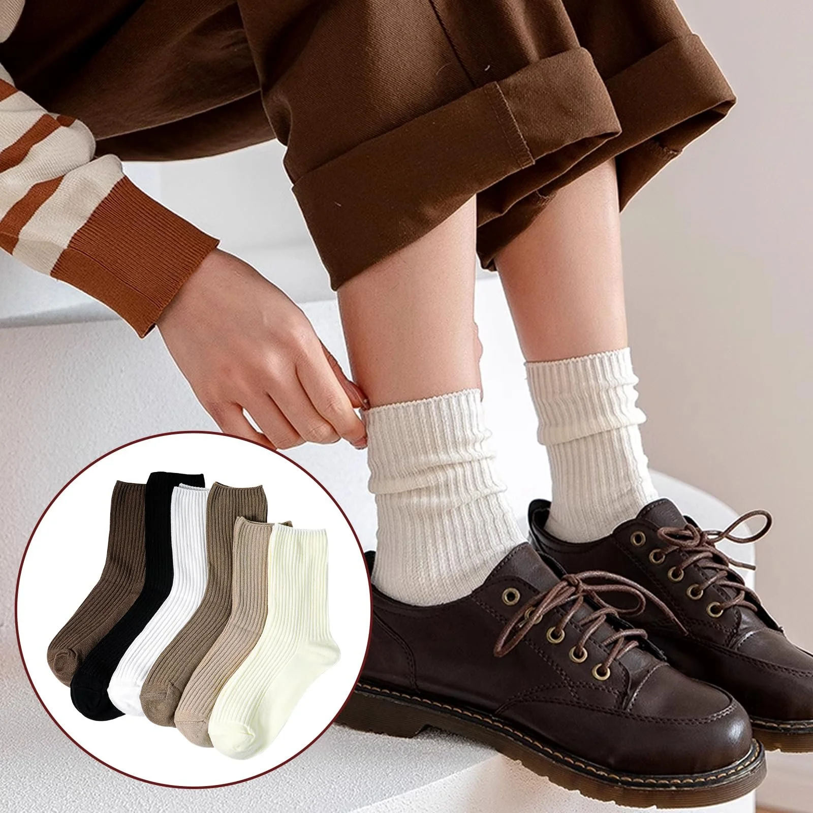 Женские носки Комплект Vin Beauty 6 пар Хлопковые спортивные носки для женщин, дышащие, для спорта, отдыха и вечеринок, фото №5