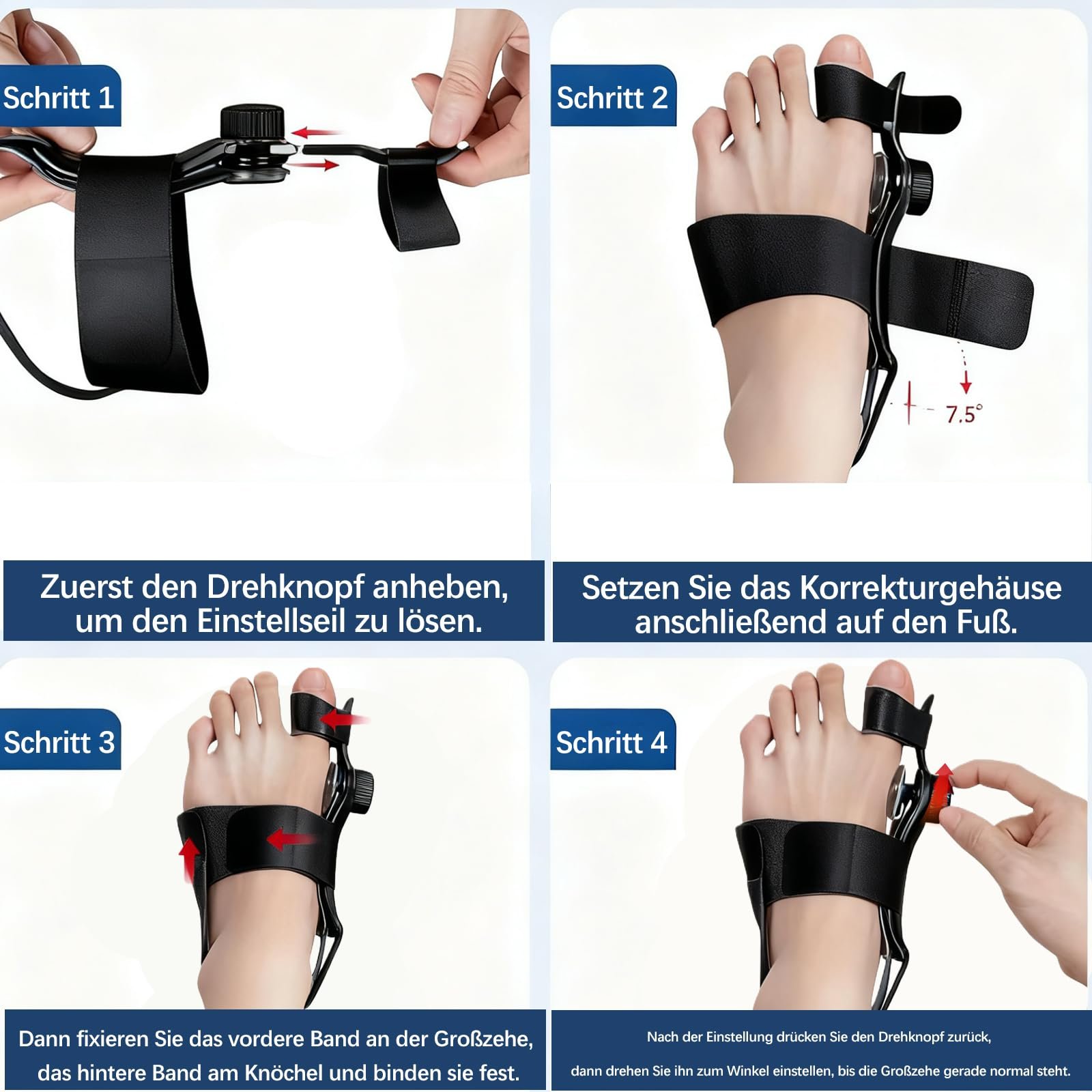 Шина для коррекции Hallux Valgus Регулируемая Улучшенная версия, фото №4