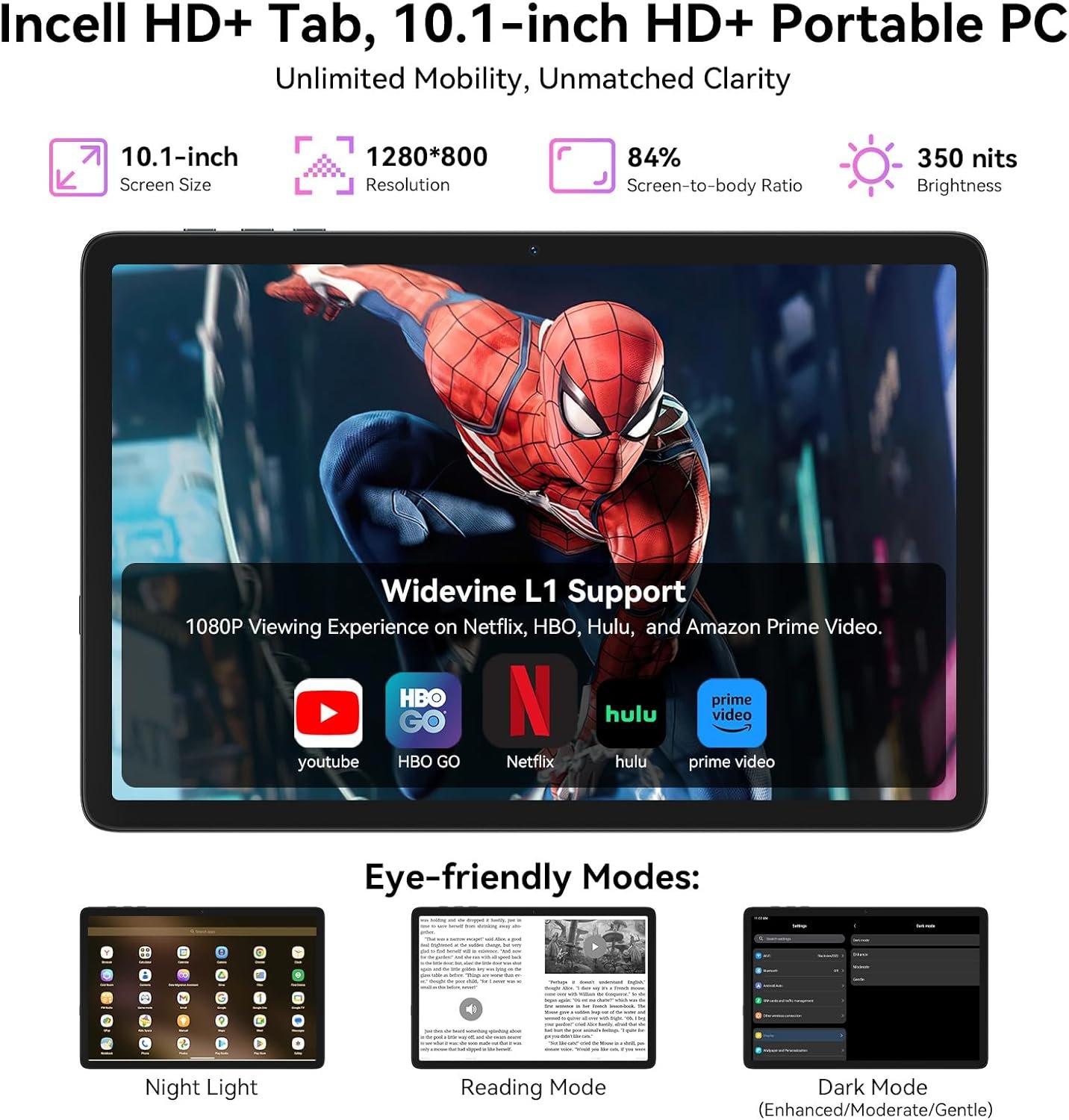 Планшет 10.1" TABWEE T20 8/256Gb 8 ядер Android 15 5000 mAh Чорно-сірий, фото №7