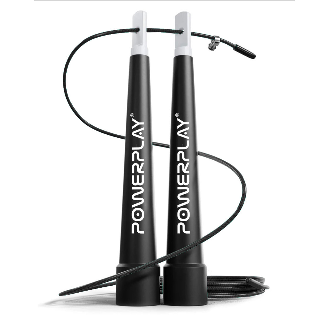 Скакалка швидкісна PowerPlay 4202 Ultra Speed Rope Чорна (2,9m.), фото №1