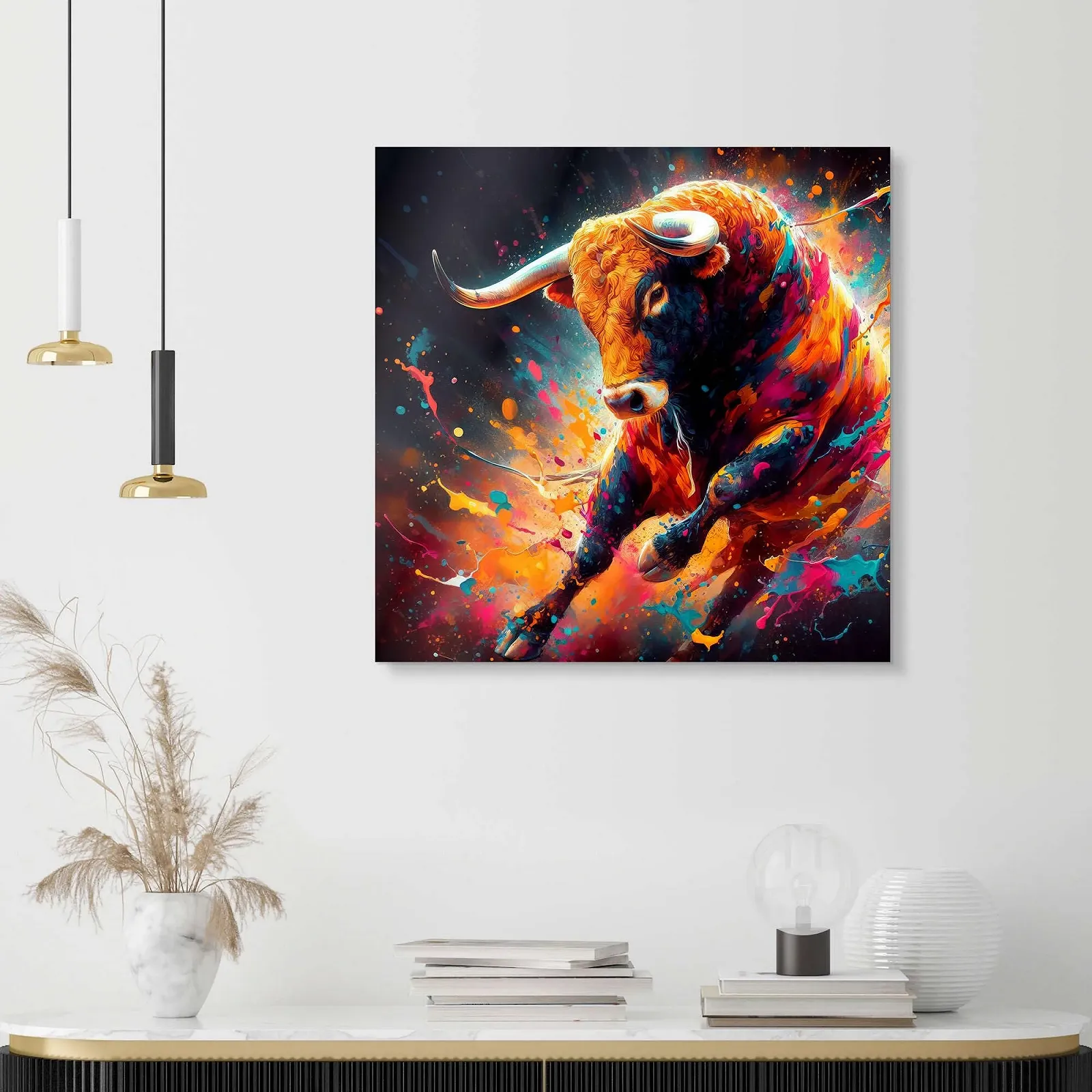 Картина на акриловому склі Posterlounge Spanischer Stier nobelart 70 x 70 см Різнокольорова, фото №6