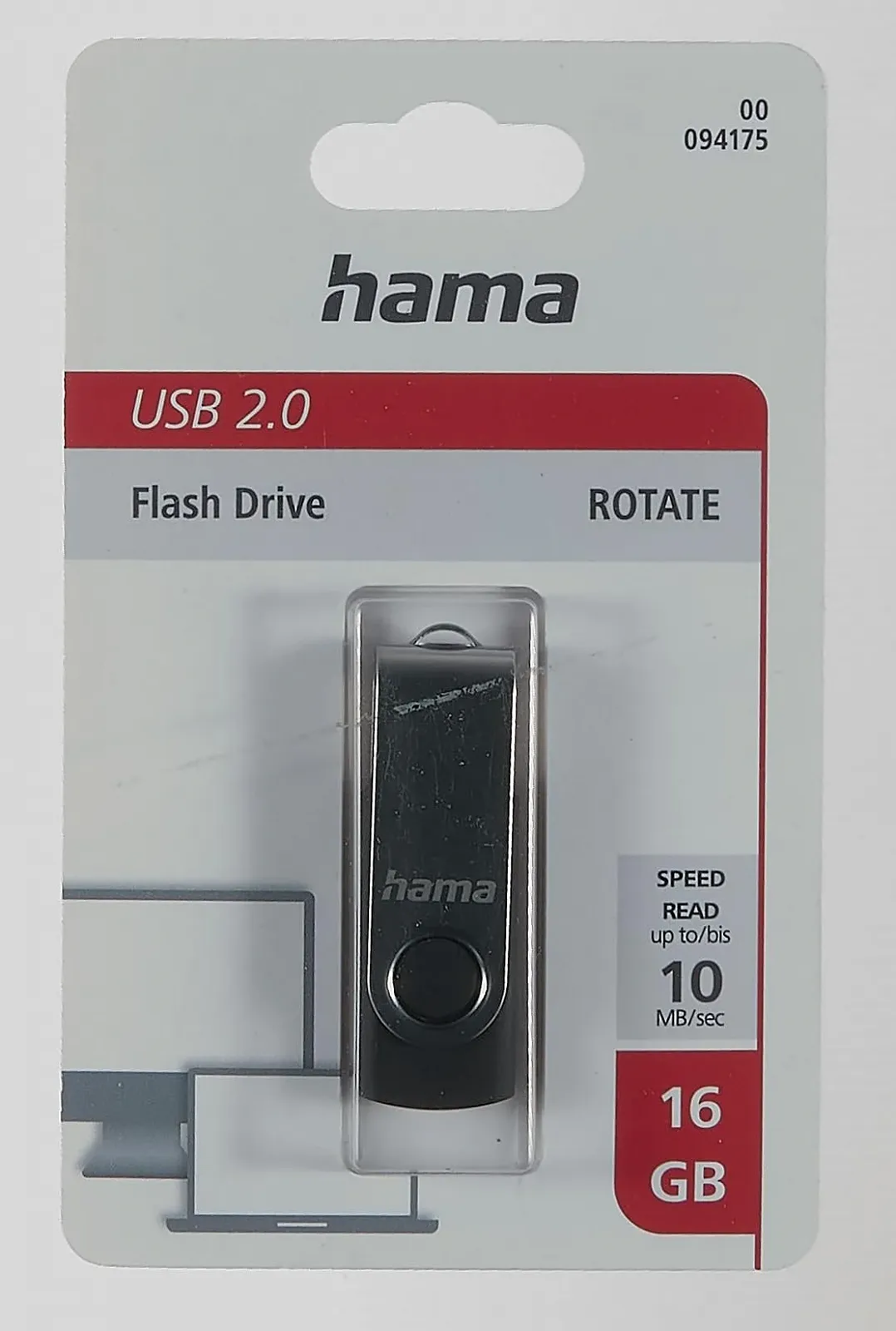 USB-флеш-накопичувач Hama FlashPen Rotate 2.0 16GB 40X Black, фото №6