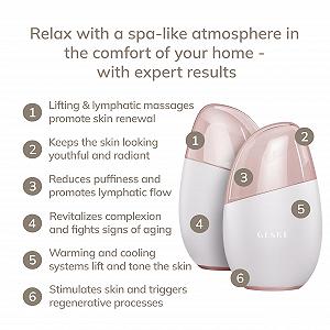 Масажер для очей та обличчя GESKE SmartAppGuided™ Cool & Warm 7 в 1, Бездротова технологія нагріву та охолодження, Проти темних кіл та мішків під очима, Антивіковий synthetic.ua - Фото 1