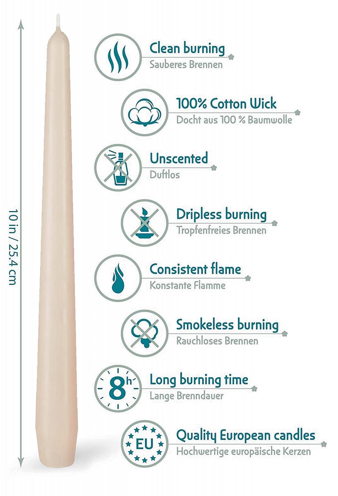 Свічки BRUBAKER Преміум Витягнуті 24 см Шампанське (упаковка 20 шт), фото №3 Свічки BRUBAKER Преміум Витягнуті 24 см Шампанське (упаковка 20 шт), фото №3