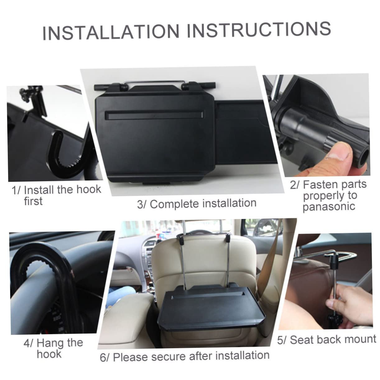 Автомобільний столик для ПК пластиковий тримач для комп'ютера з відділенням для планшета, фото №2