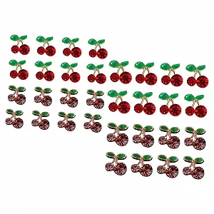 Украшения для ногтей Вишня Housoutil Кристалл для ногтей Стразы для ногтей Заклепки Золотые стразы Аксессуары для ногтей Розовые стразы для ногтей Массивный сплав 3D Набор шармов из 32 штук - Фото 1