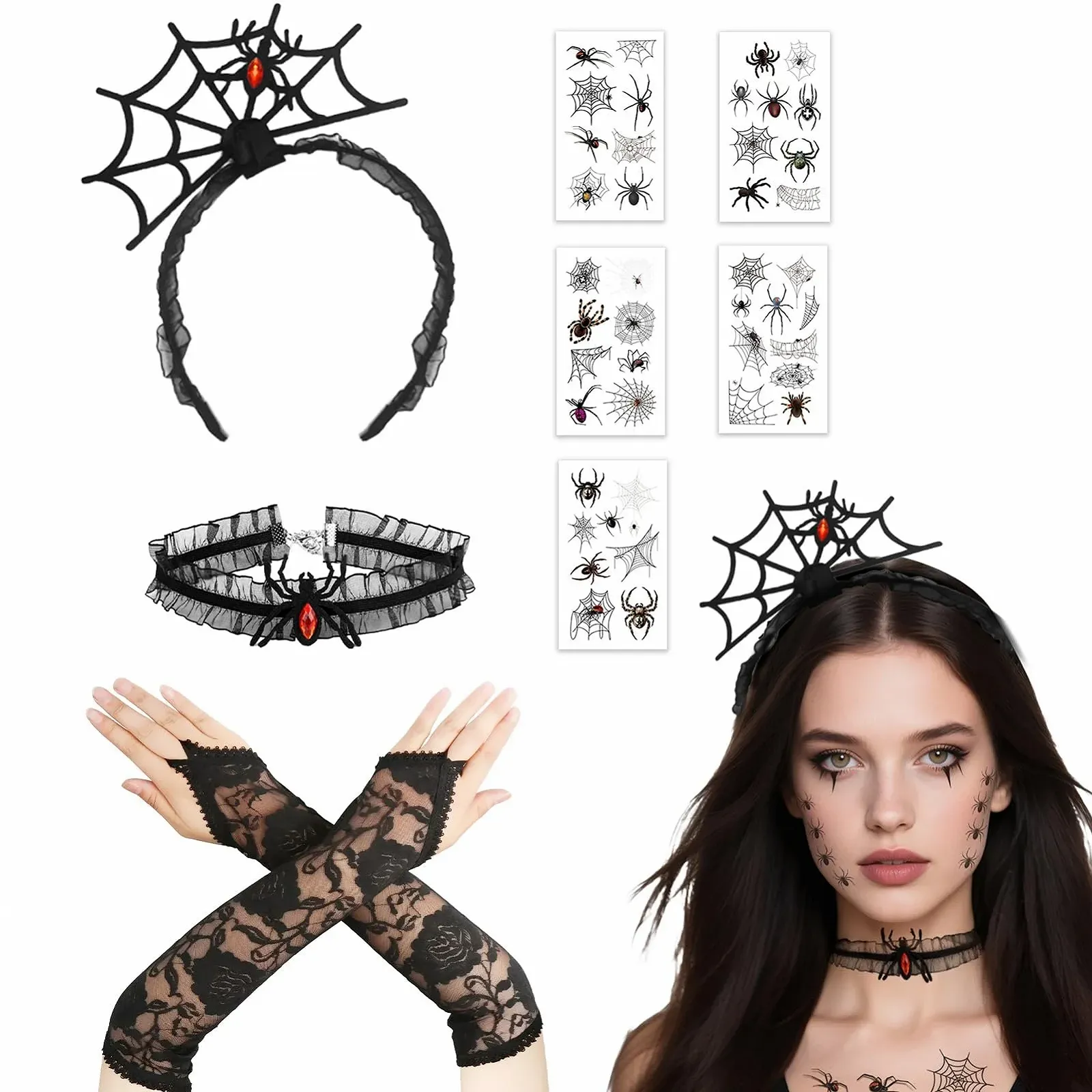 Обруч Павук на Хелловін з намистом, фото №1