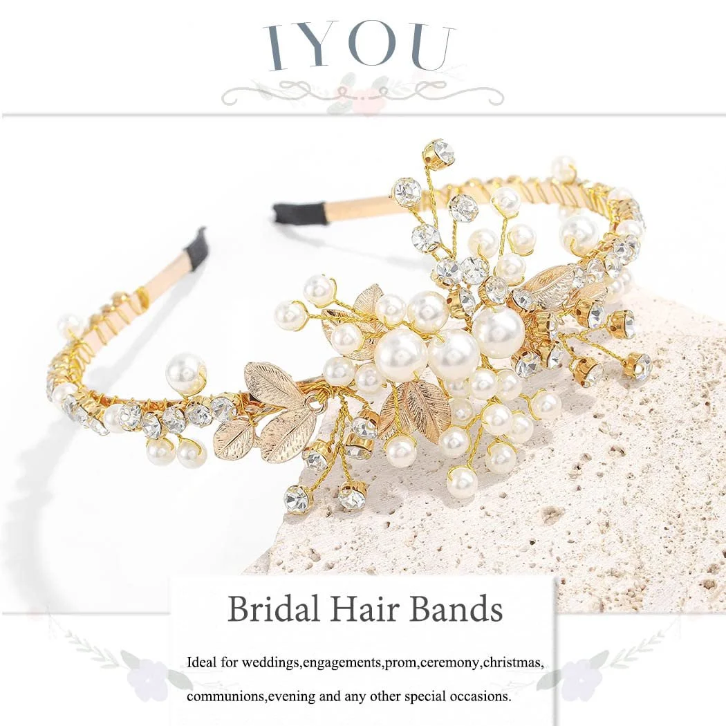 Обруч на голову для дівчинки IYOU з квітами, перлами, фото №2