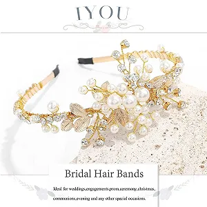 Обруч на голову для дівчинки IYOU з квітами, перлами synthetic.ua - Фото 1