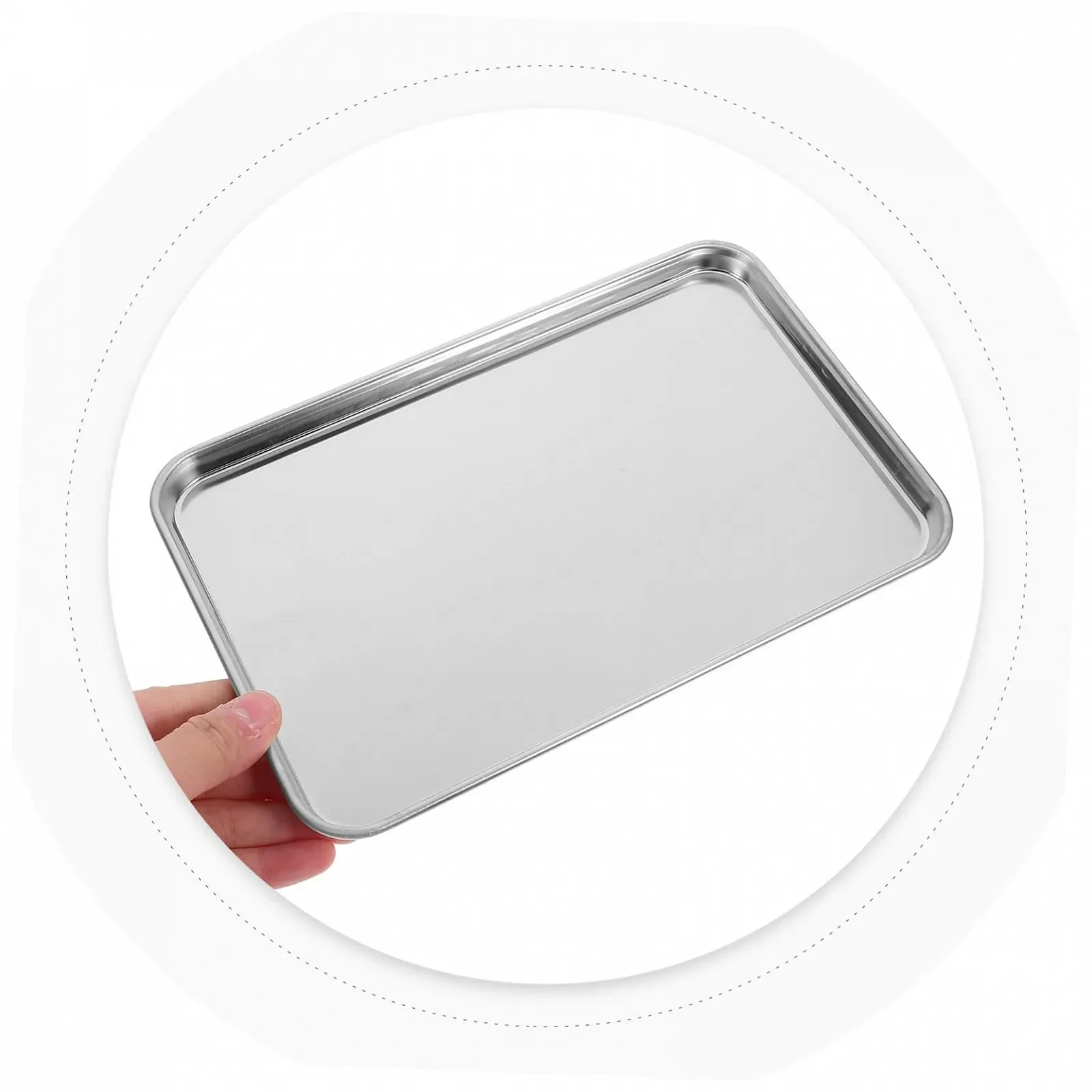 Набір форм для запікання та сервірувальних тарілок із 3 шт прямокутні з нержавіючої сталі для лазаньї та випікання, фото №3
