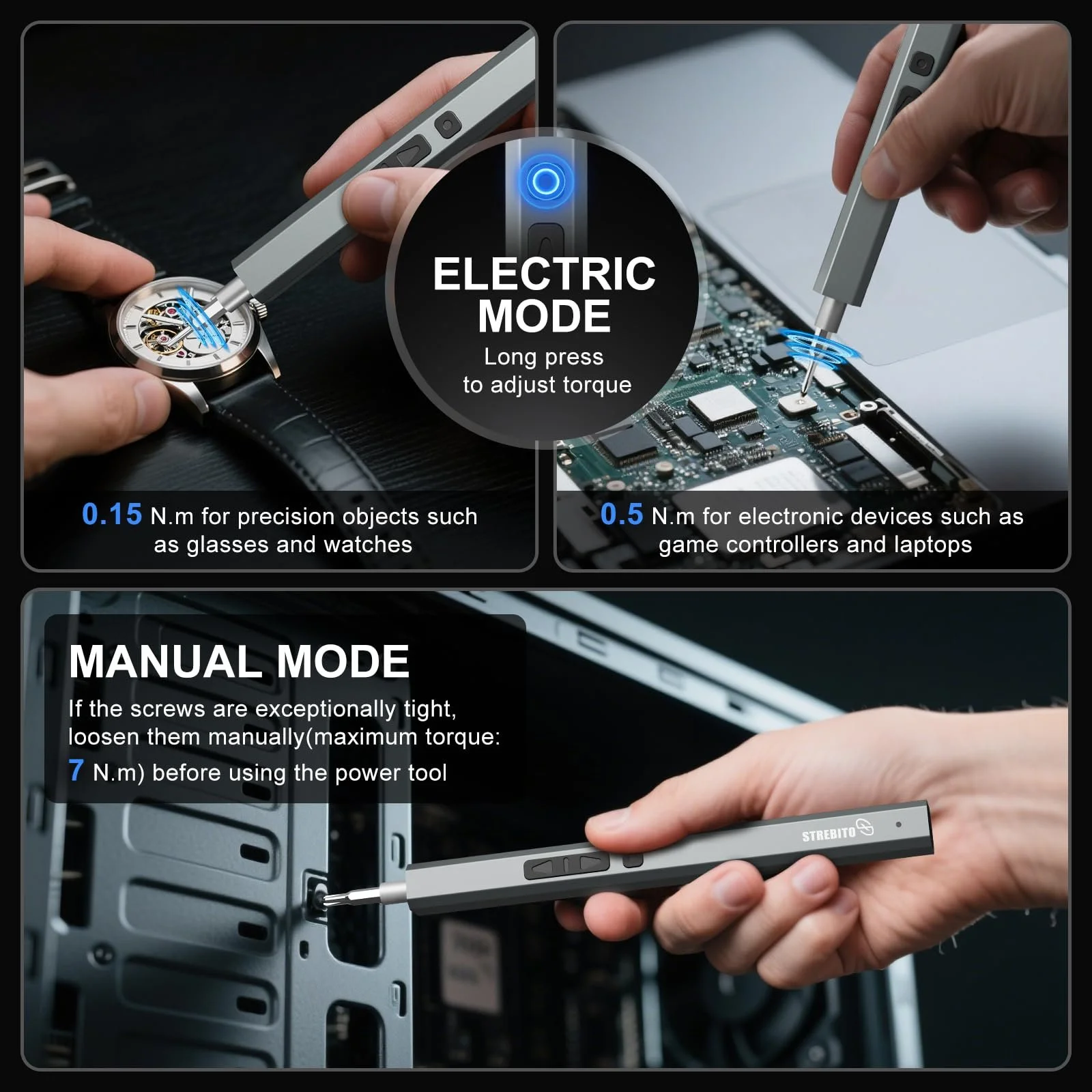 Електрична прецизійна викрутка STREBITO 144 шт., фото №2