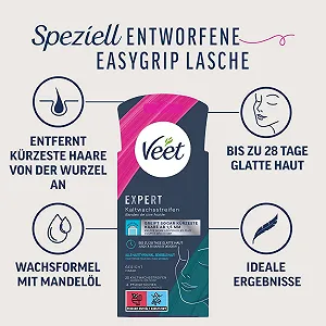 Полоски восковые Veet Expert для лица 20 шт. Холодный воск synthetic.ua - Фото 1