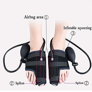 Пневматический корректор большого пальца стопы Valgus Corrector, шина с регулируемым давлением воздуха, дневная и ночная / 1 пара, розовый synthetic.ua - Фото 1