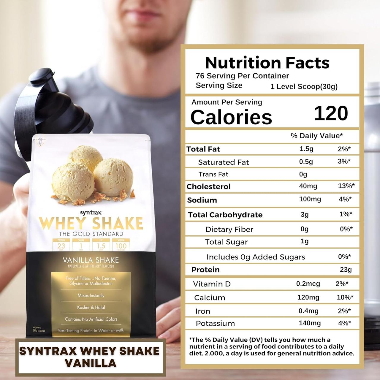 Протеин Syntrax Whey Shake 2.2 kg Vanila, фото №2