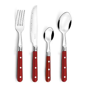 Набор столовых приборов PRADEL ESSENTIEL Bistro Club, 24 предмета на 6 персон, нержавеющая сталь 18/0, стандартная отделка, красный цена на synthetic.ua - Фото 1 Набор столовых приборов PRADEL ESSENTIEL Bistro Club, 24 предмета на 6 персон, нержавеющая сталь 18/0, стандартная отделка, красный synthetic.ua - Фото 1