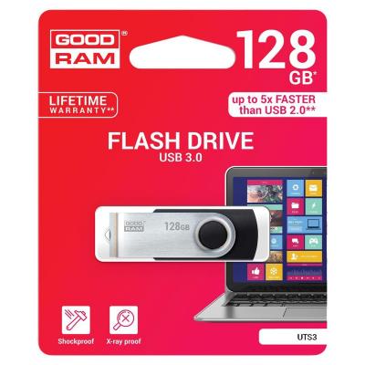 USB флеш-накопитель Goodram 128GB UTS3 Twister Black USB 3.0 UTS3-1280K0R11, фото №3