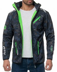 Софтшелл Куртка Geographical Norway Функциональная куртка Ветрозащитная куртка с капюшоном Ветрозащита Стойкий воротник Холодостойкая Для активного отдыха Пешего туризма Кемпинга - Фото 1