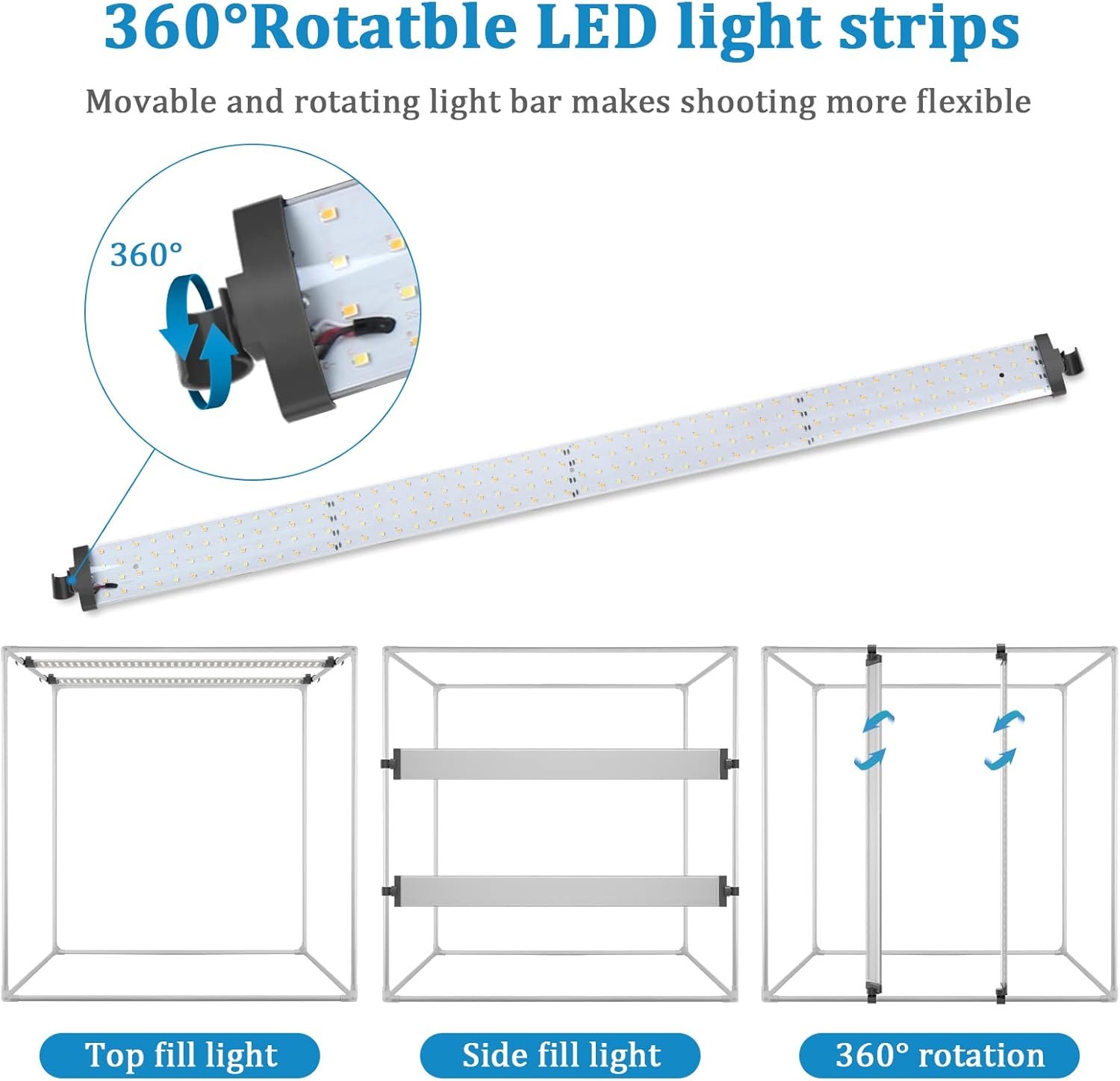 Фотобокс Sedgewin 80 см / 5500K / CRI 95 +/ 4 фона / Черный, фото №3