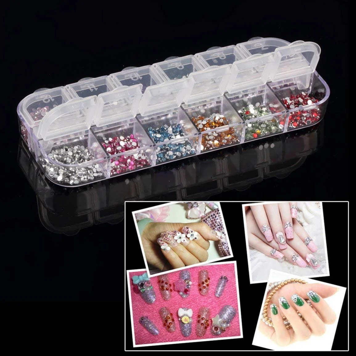 Микс Цвета Капля Стразы для ногтей Блестки Красивое украшение Инструменты для макияжа (Разноцветный), фото №2