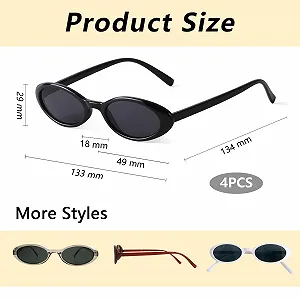 Солнцезащитные очки овальные YFPOPONE Набор из 4 шт. Серый synthetic.ua - Фото 1