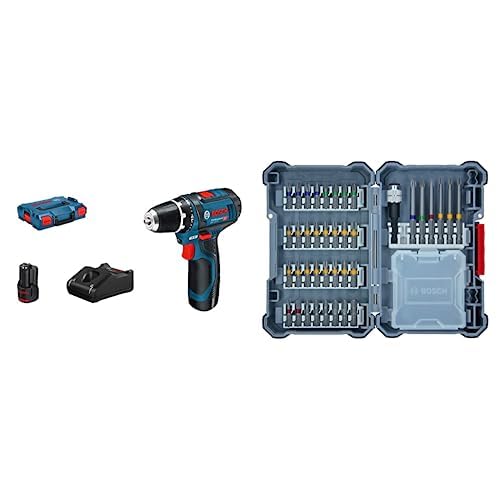 Дрель-шуруповерт Bosch Professional 12V System GSR 12V-15 (с аккумулятором, зарядным устройством, в L-BOXX) + Набор отверточных бит 40 шт, фото №1
