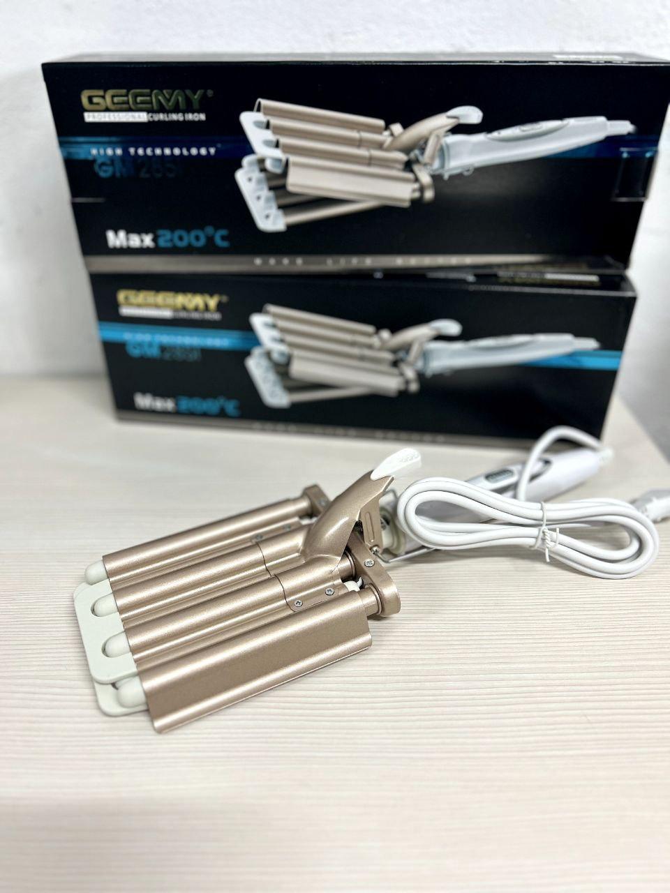 Плойка для завивки волос пять волн Gemei GM2851 тройная mm 5, фото №3 Плойка для завивки волос пять волн Gemei GM2851 тройная mm 5, фото №3