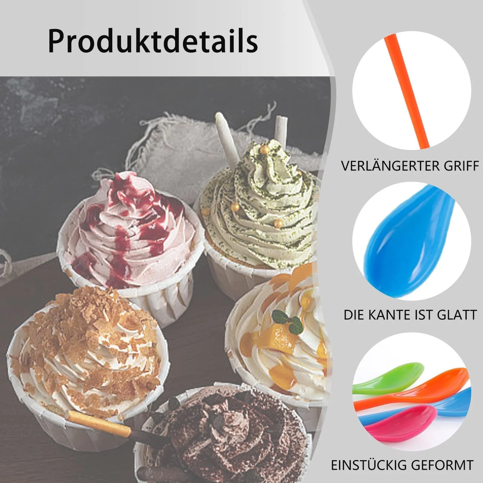 Довгі ложки, 20 шт, Різні кольори, фото №3