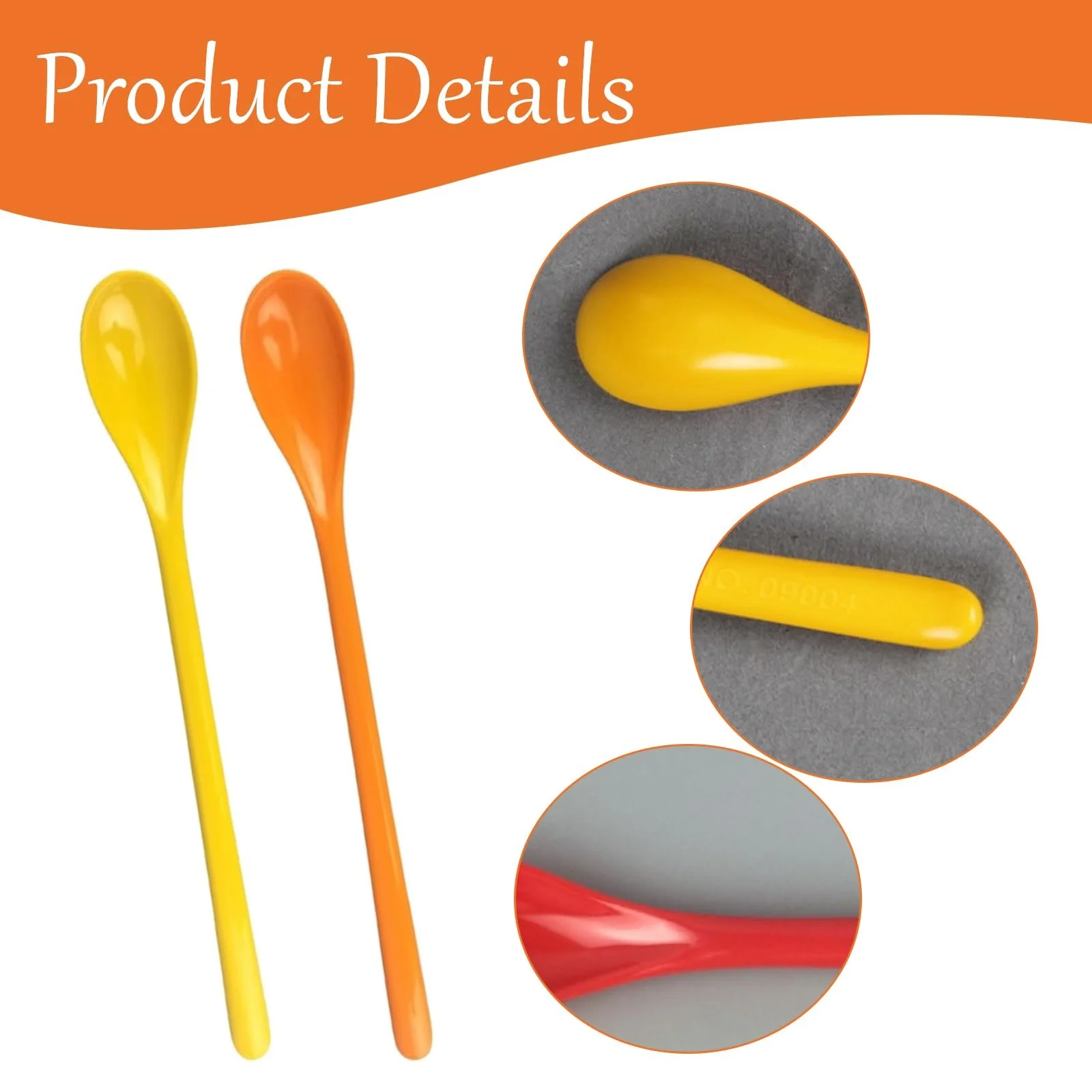 Набір 6 пластикових ложок Long для десертів, фото №3