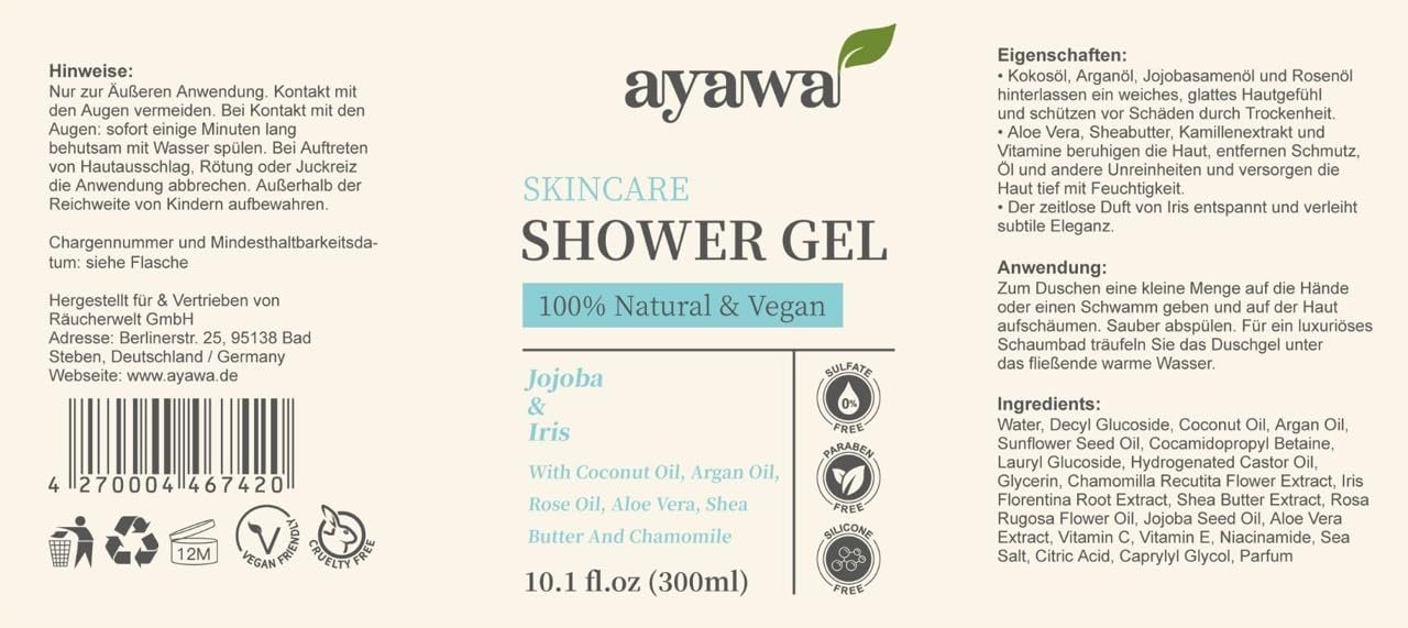 Гель для душу ayawa Jojoba & Iris Natural, фото №8