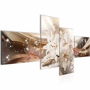 Набір картин Runa Art XXL Flowers Lilies 4 шт. Бежевий Коричневий - Фото 1