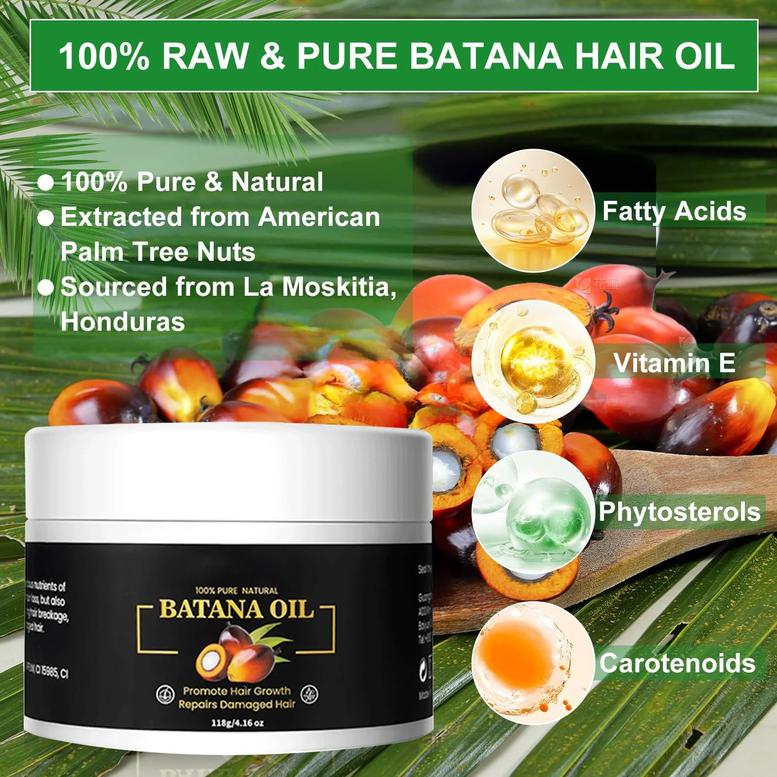 Органічна Олія Батани для росту волосся, запобігає випадінню волосся, фото №2