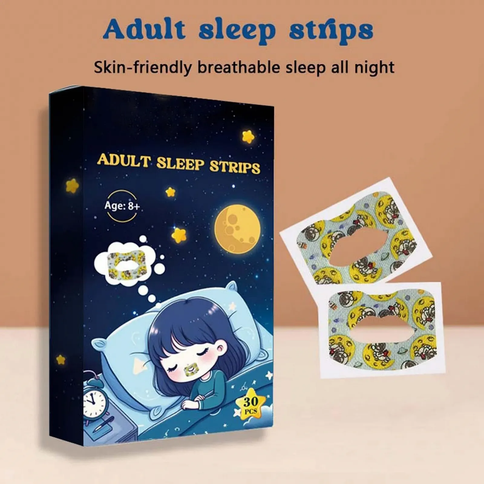 Смужки для сну для рота, пачка з 30 шт, для дихання ротом, від хропіння для чоловіків, жінок, дітей, дорослих, фото №4