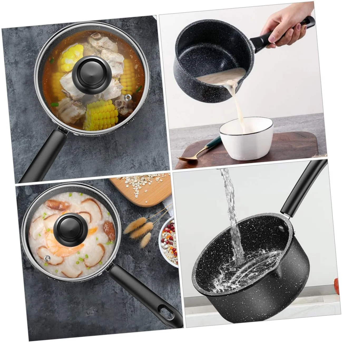 Ковш антипригарный для молока супа и пасты с отверстием для подвешивания, фото №6