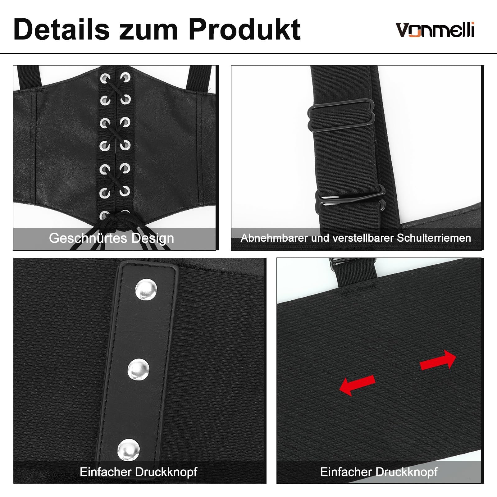 Корсетный пояс VONMELLI женский широкий эластичный на шнуровке с ремешками, пояс-корсет на шнуровке для платья в стиле ренессанс, фото №5