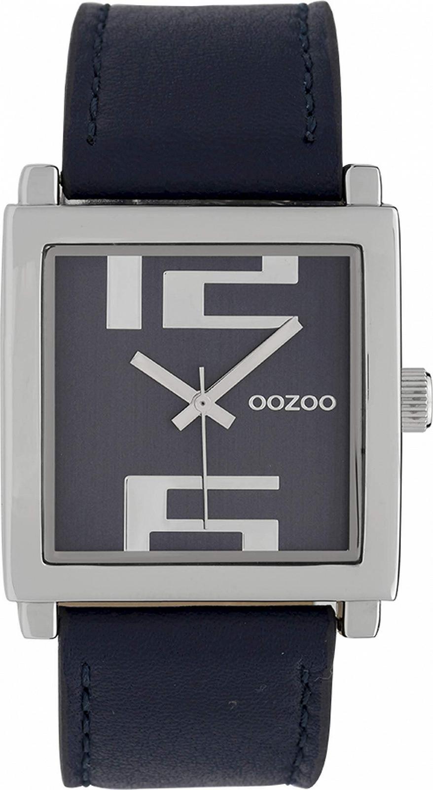 Жіночий годинник Oozoo C9738 зі шкіряним ремінцем 34 мм Темно-синій/Темно-синій, Ремінець., фото №1