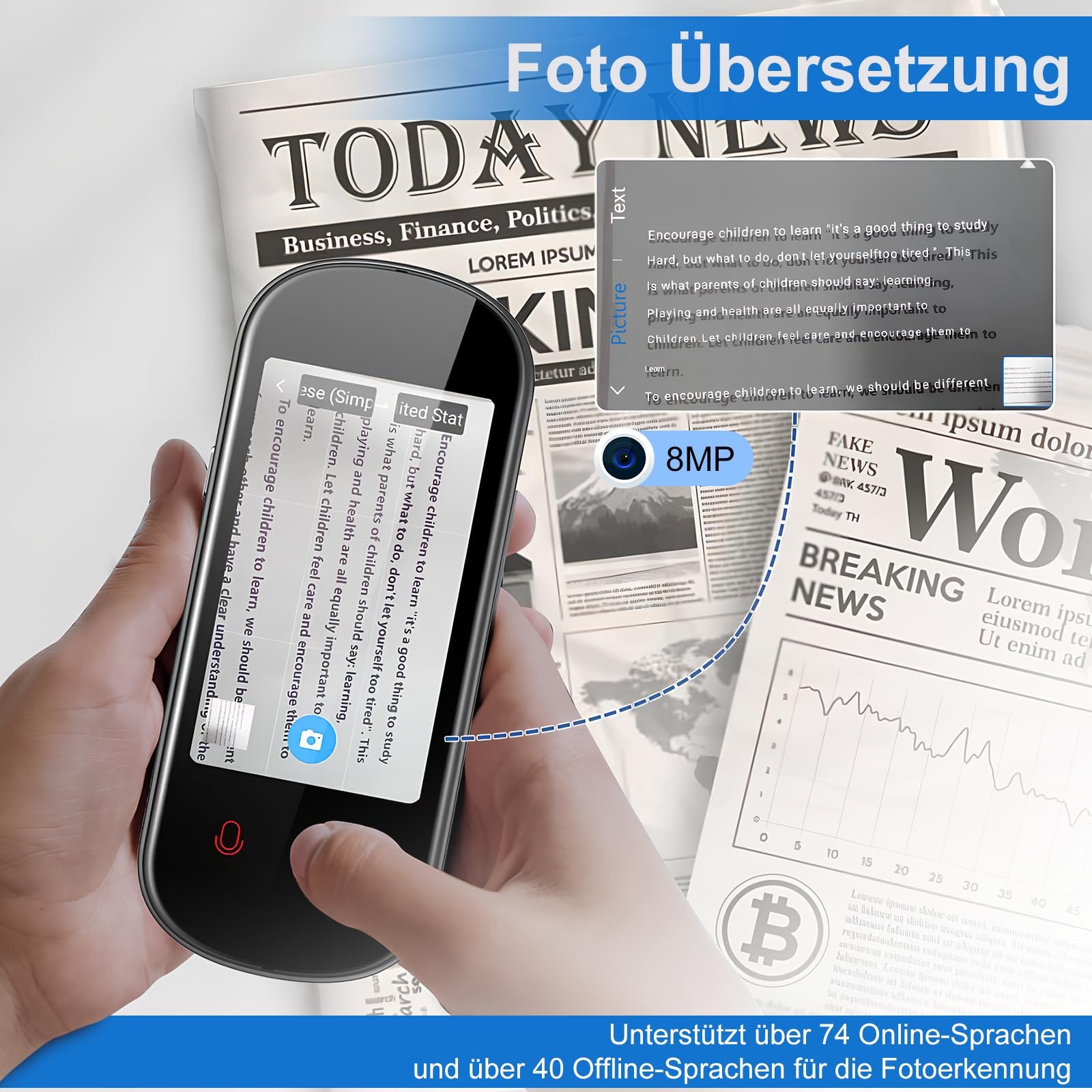 Переводчик Языки AI Мгновенный для 138 Язык, Портативный Двухсторонний, фото №6