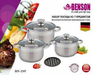 Набор кастрюль Benson BN-241 4л 5,1л; 6,5л) - Фото 1
