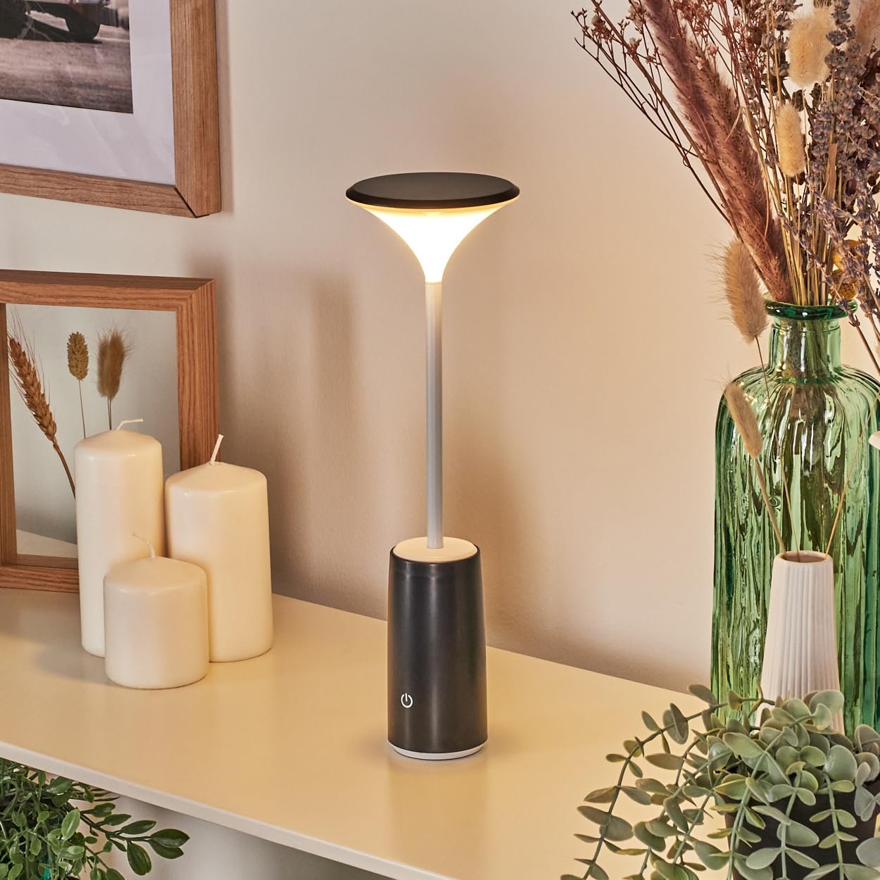 Настільна лампа HOFSTEIN Eryon LED 1,2 Вт 120 Люмен 3000 Кельвін акумуляторна чорно-біла, фото №8