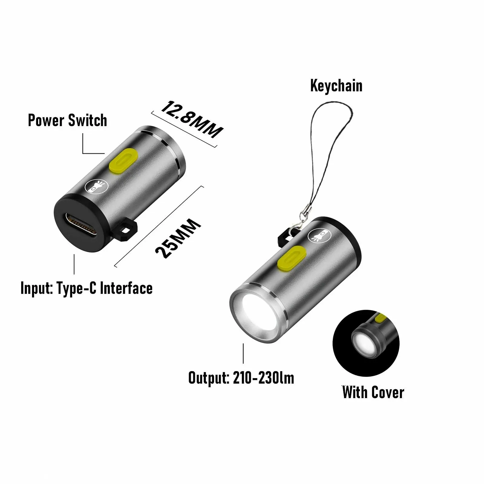 Ліхтарик Annadue USB LED, сріблястий (2 шт.), фото №7 Ліхтарик Annadue USB LED, сріблястий (2 шт.), фото №7