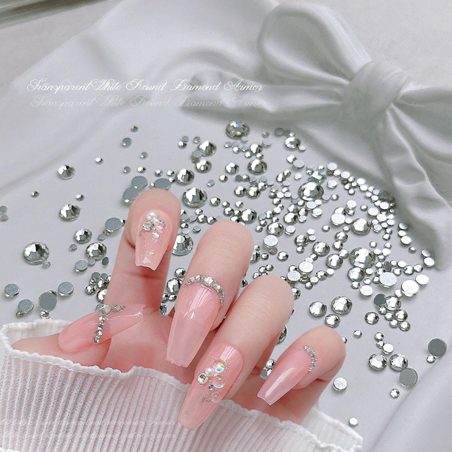 Стразы для ногтей 5760 шт., блестящие камни для ногтей, бисер для ногтей со стразами с пинцетом для DIY украшений для маскарадных платьев, включает 5 инструментов для маникюра, фото №5