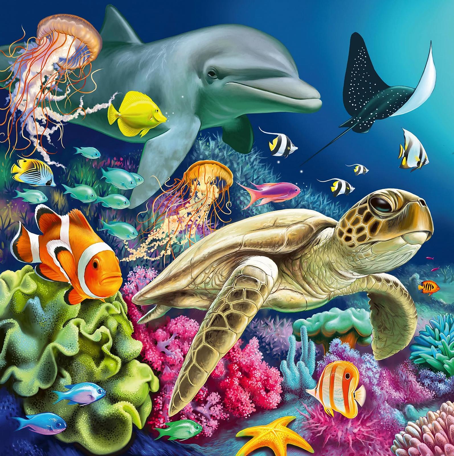 Дитячий пазл Ravensburger Enchanting Underwater World 12000859 3 x 49 деталей від 5 років, фото №4