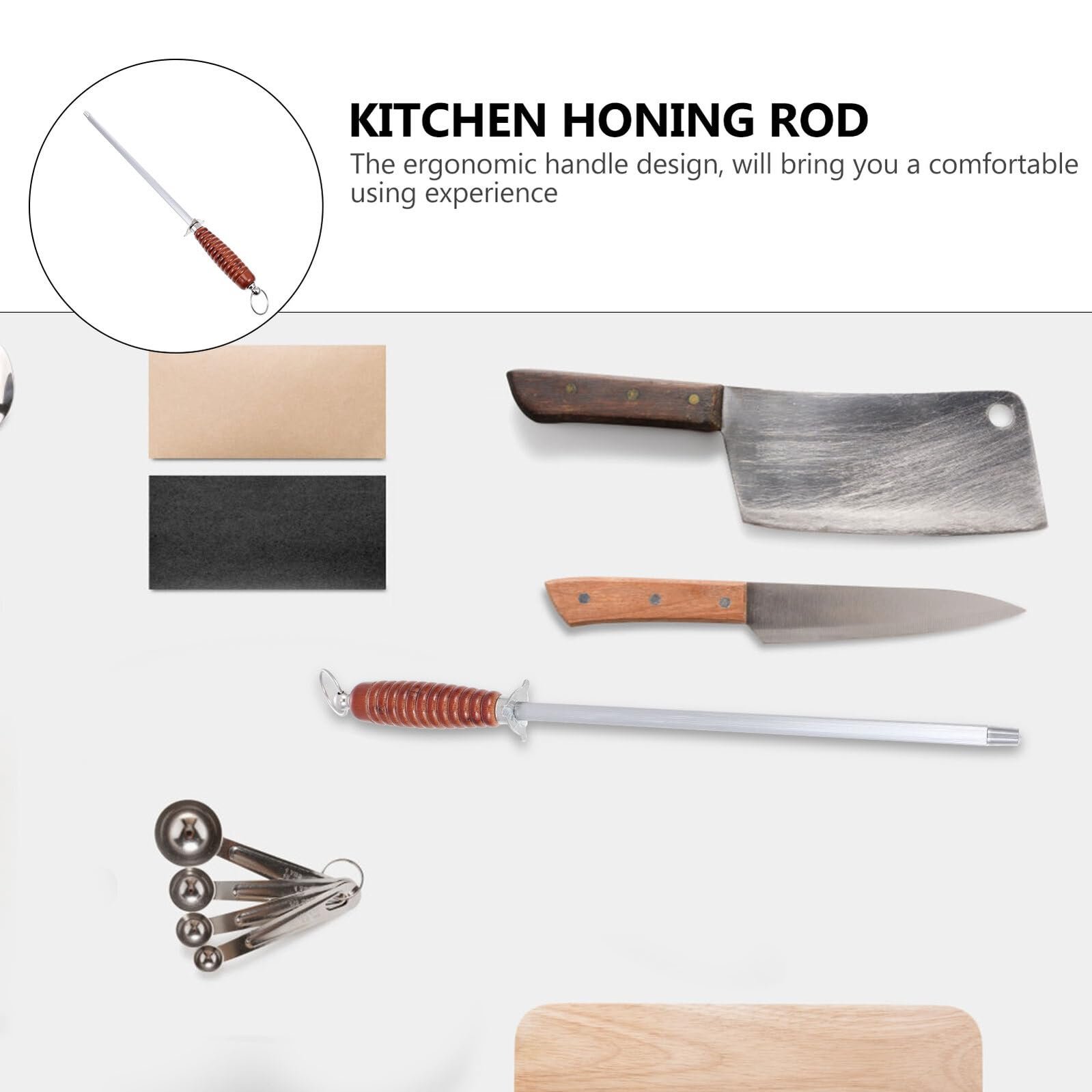 Мусат BESPORTBLE, высокоуглеродистая сталь, деревянная ручка, фото №3