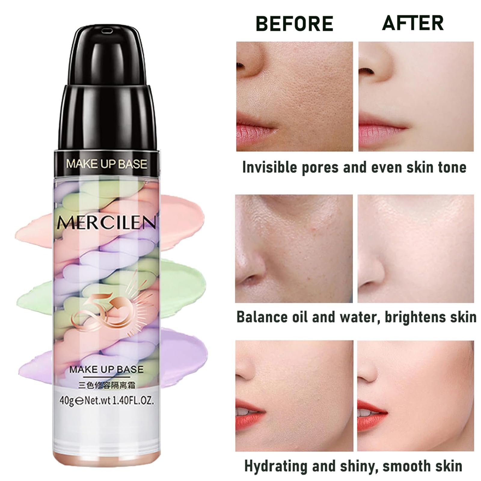 Праймер TITIMORE 3 Colours Isolation Cream One Step Primer Concealer Foundation Colour Corrector, фото №4