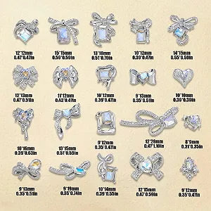 Стразы для ногтей Люкс, 40 шт, Металлические бантики, Сердечки, Металлические украшения для ногтей, Аксессуары для дизайна ногтей с блестками synthetic.ua - Фото 1