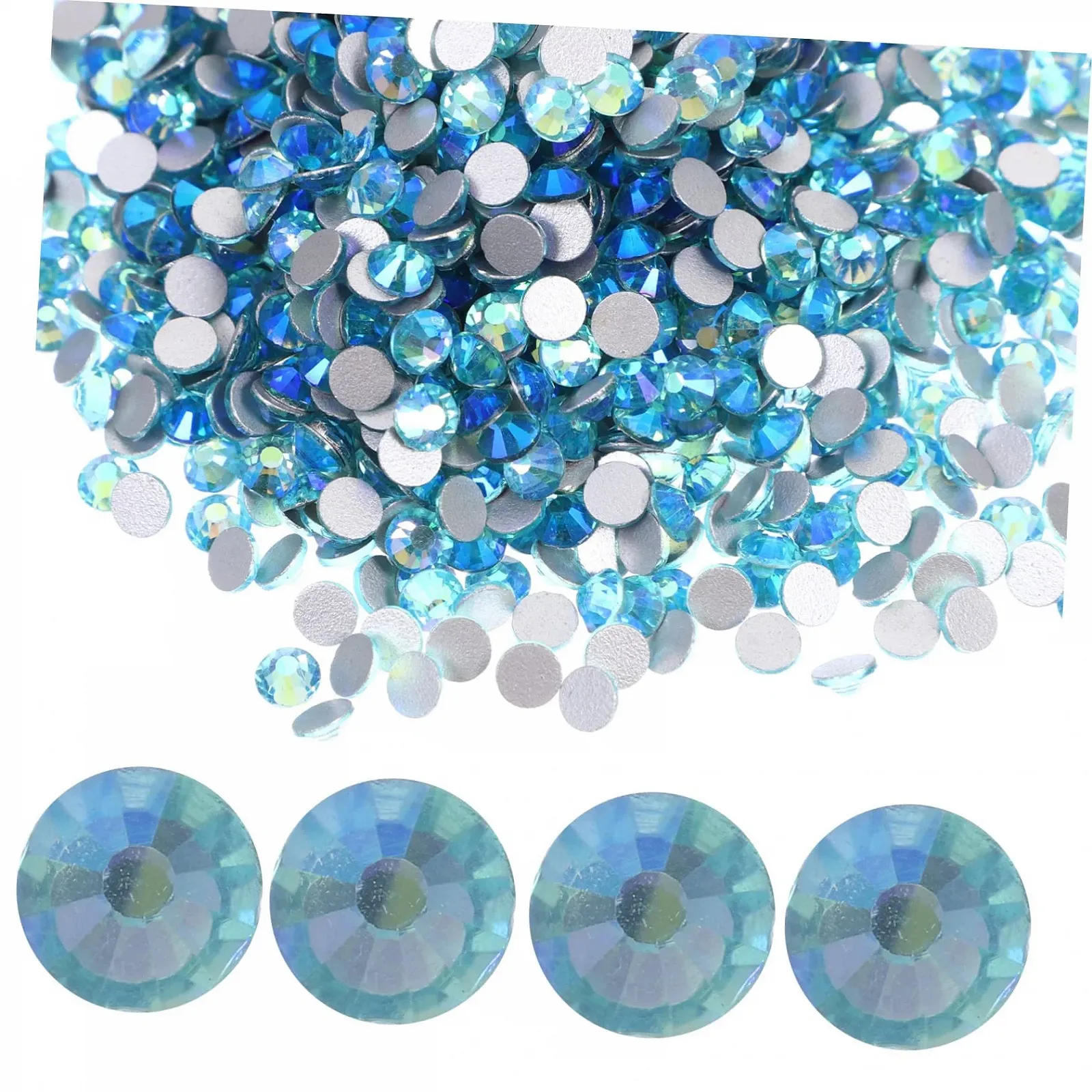 Стразы 1440 шт. Плоские стеклянные для дизайна ногтей, мелко обработанные, подходят для DIY дизайна ногтей и мероприятий, фото №1