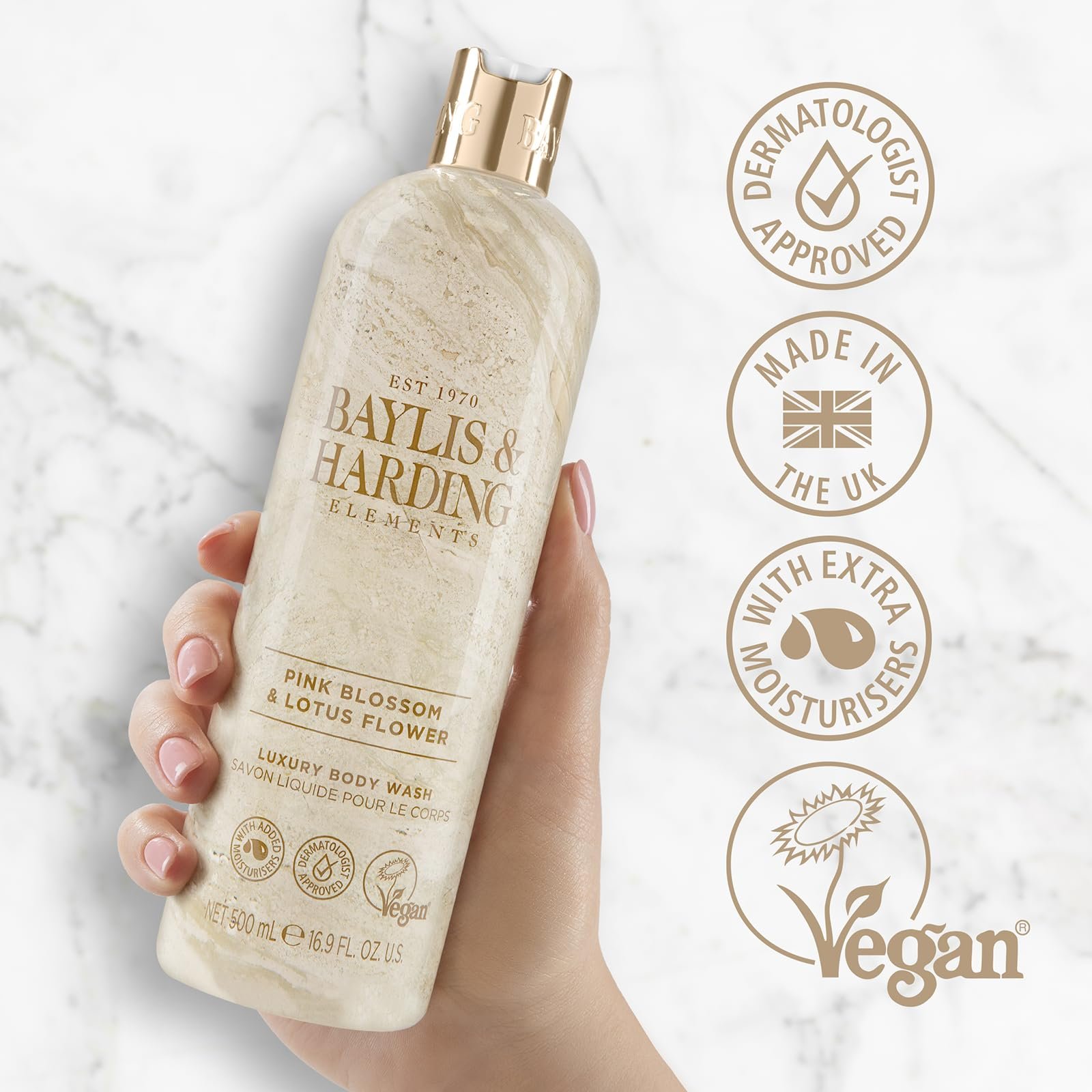 Гель для душа Baylis & Harding Elements Luxury Pink Blossom Lotus Flower 500 мл (упаковка из 4 шт.), веганский, фото №3 Гель для душа Baylis & Harding Elements Luxury Pink Blossom Lotus Flower 500 мл (упаковка из 4 шт.), веганский, фото №3