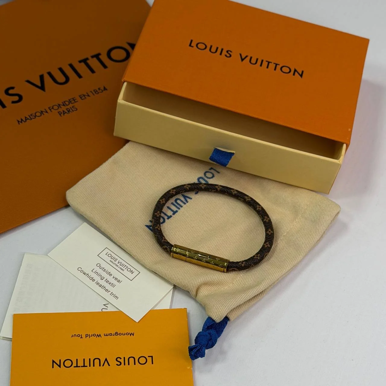 Чоловічий браслет на руку LV Louis Vuitton, коричневий, фото №1
