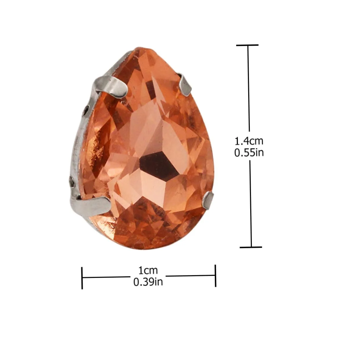 Стрази Скляні Стрази Крапля Води з Кігтями, 100 шт, фото №6