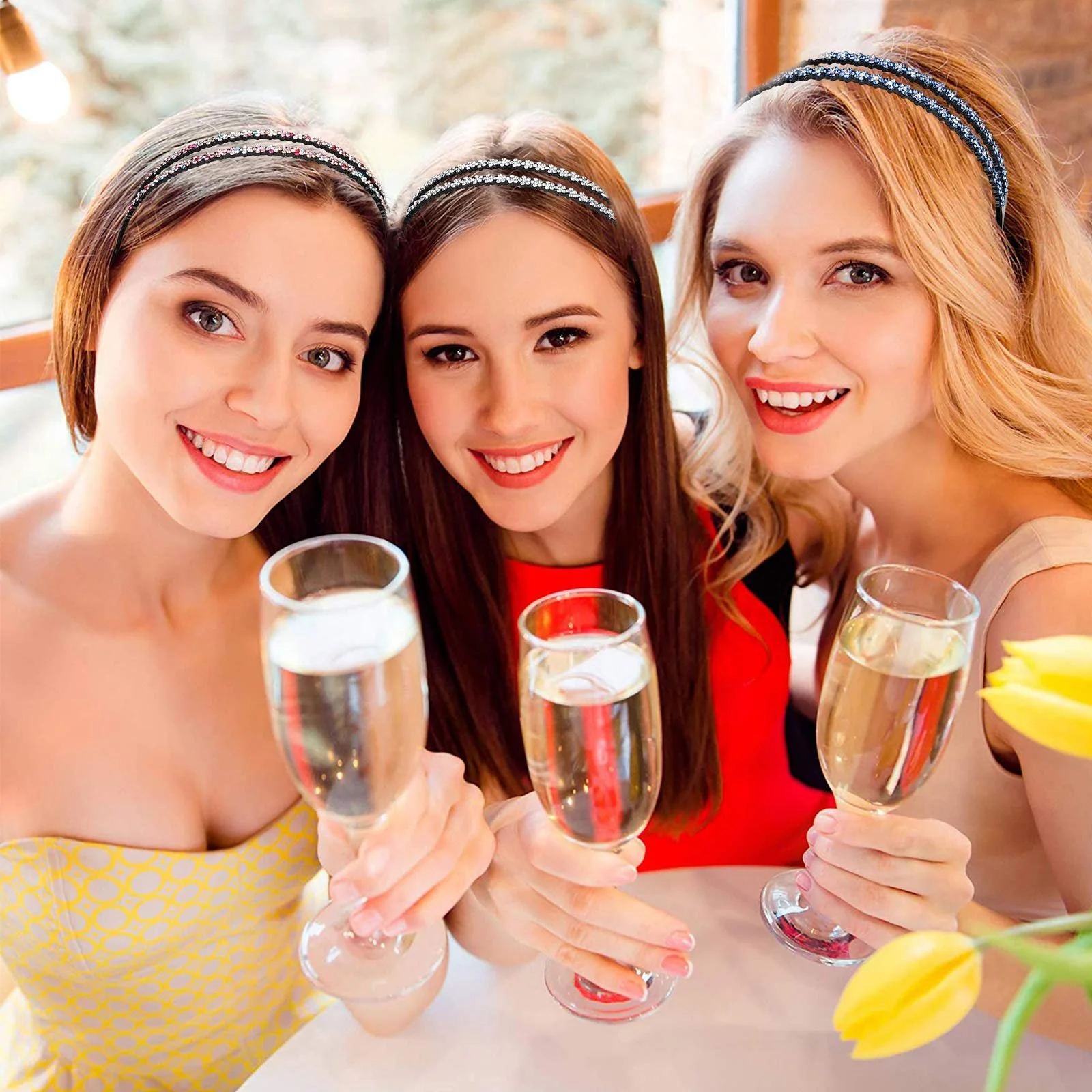 Обруч для волосся зі стразами Подвійний, фото №2